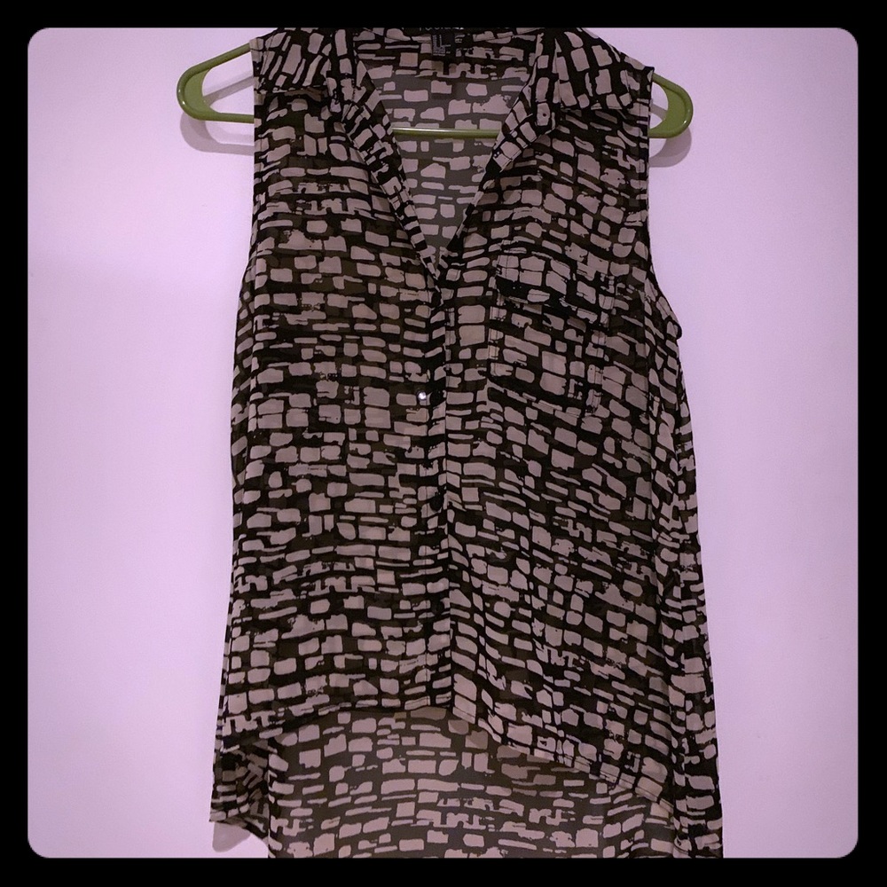 Forever 21 checkered sheer breezy blouse